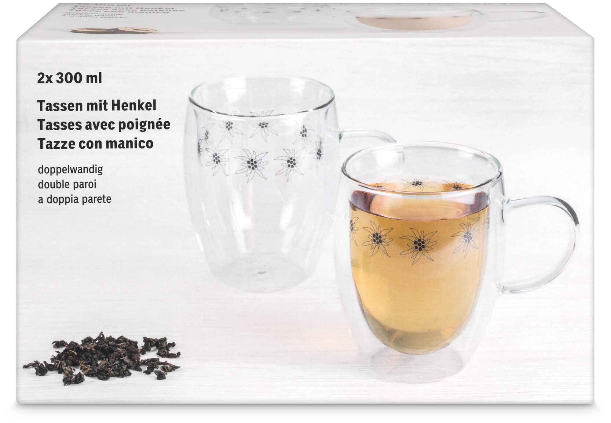 Image of Henkeltasse doppelwand Edelweiss 300ml 2 Stück