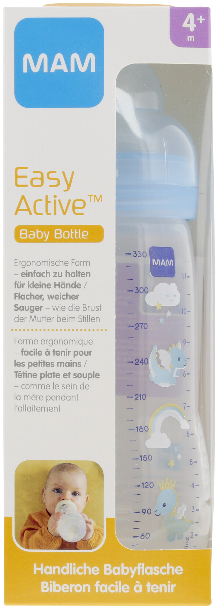 Image of MAM Babyflasche Easy Active Baby 4+ Monate Blau