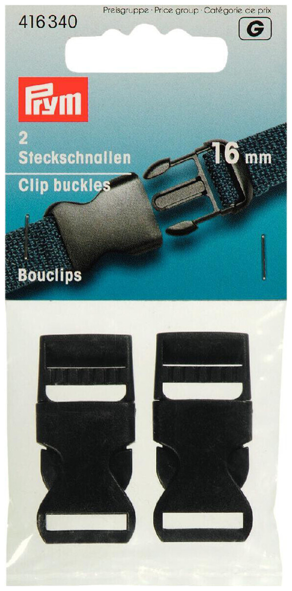 Image of Prym Steckschnallen stark schwarz 16 mm 2 Stk.