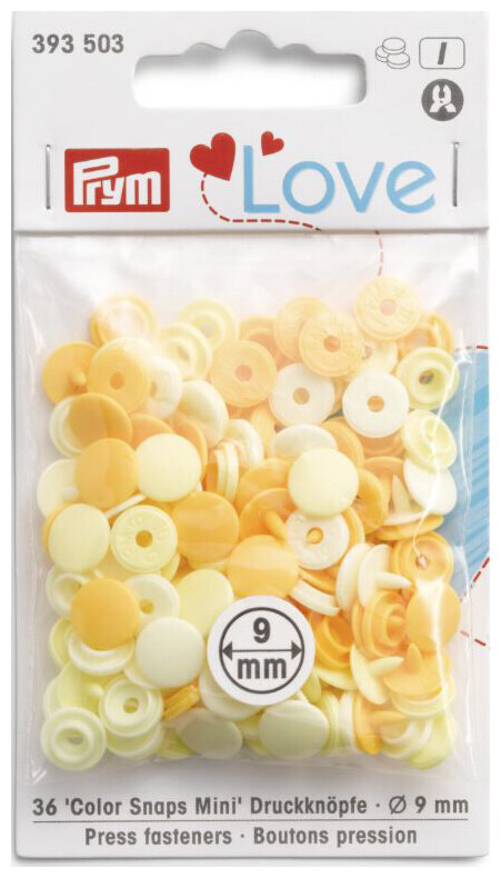 Prym Love Druckknopf Color Snaps hellgelb 9 mm 36 Stk.