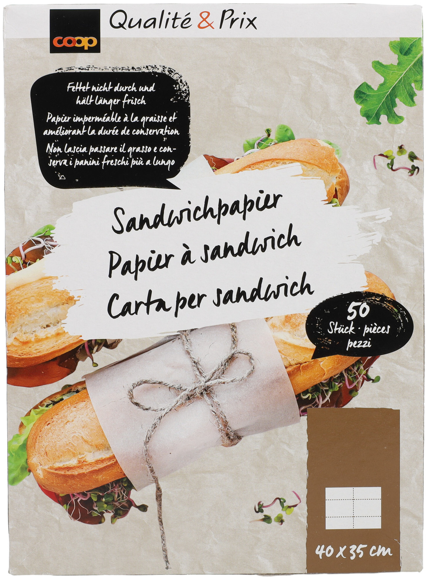 Image of Sandwichpapier 40x35cm 50 Stück