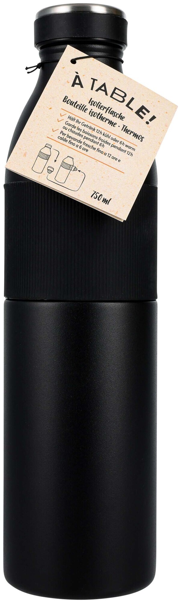 À Table! Isolierflasche schwarz 750ml