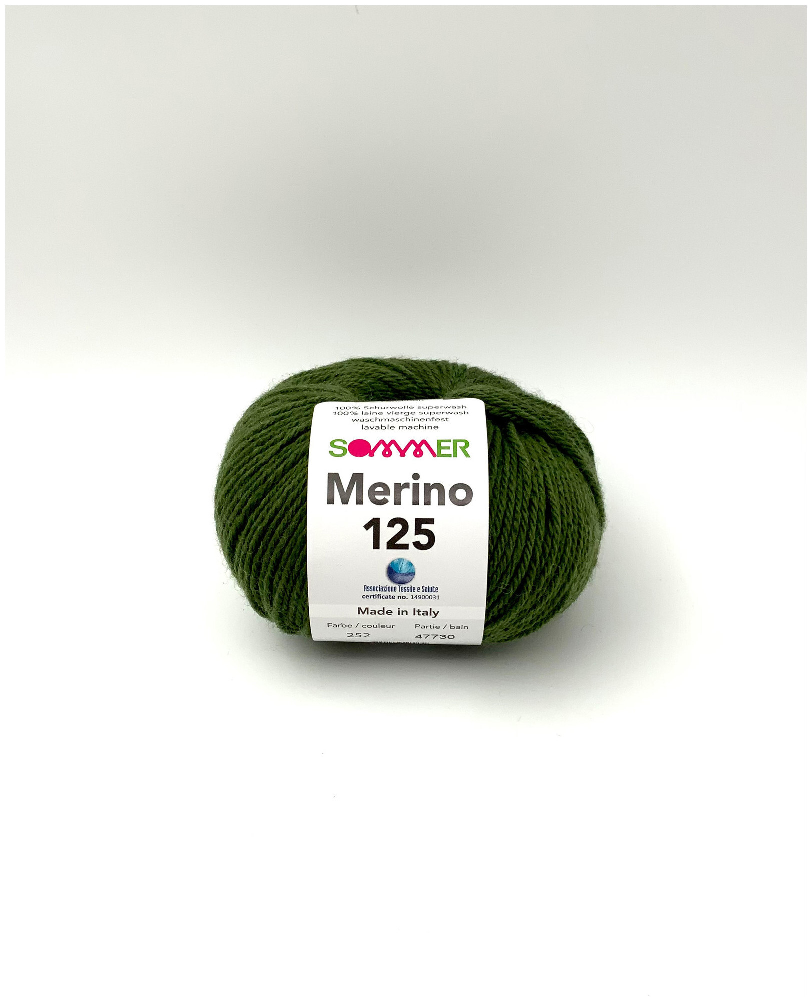 Image of Sommer Merino 125 252 Handstrickgarn 100% Merino Superwash olive 50g