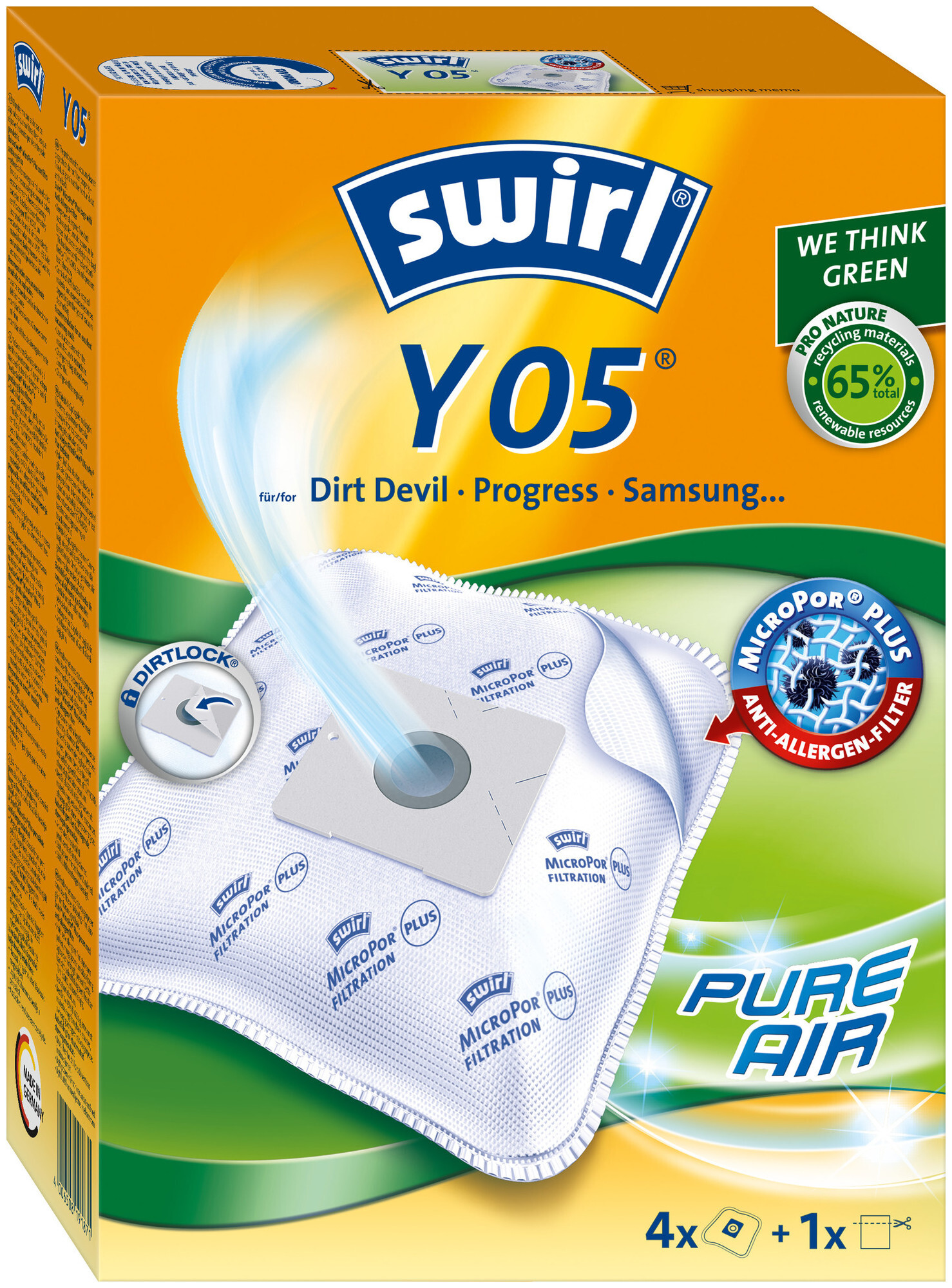 Image of Swirl Staubfilterbeutel Y05 MicroPor Plus AirSpace