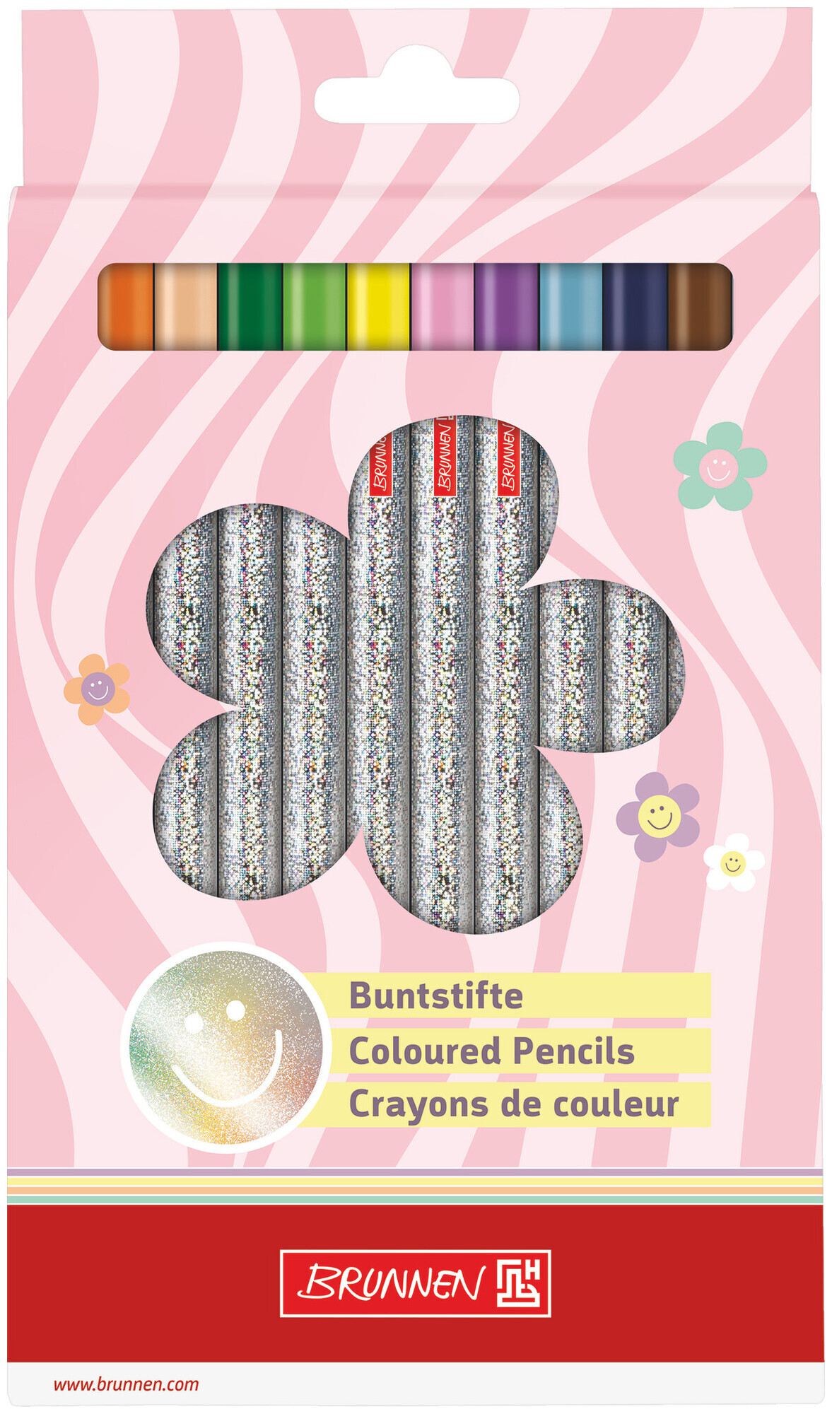 Brunnen Gros crayons de couleurs Happy Hippie 12 pièce