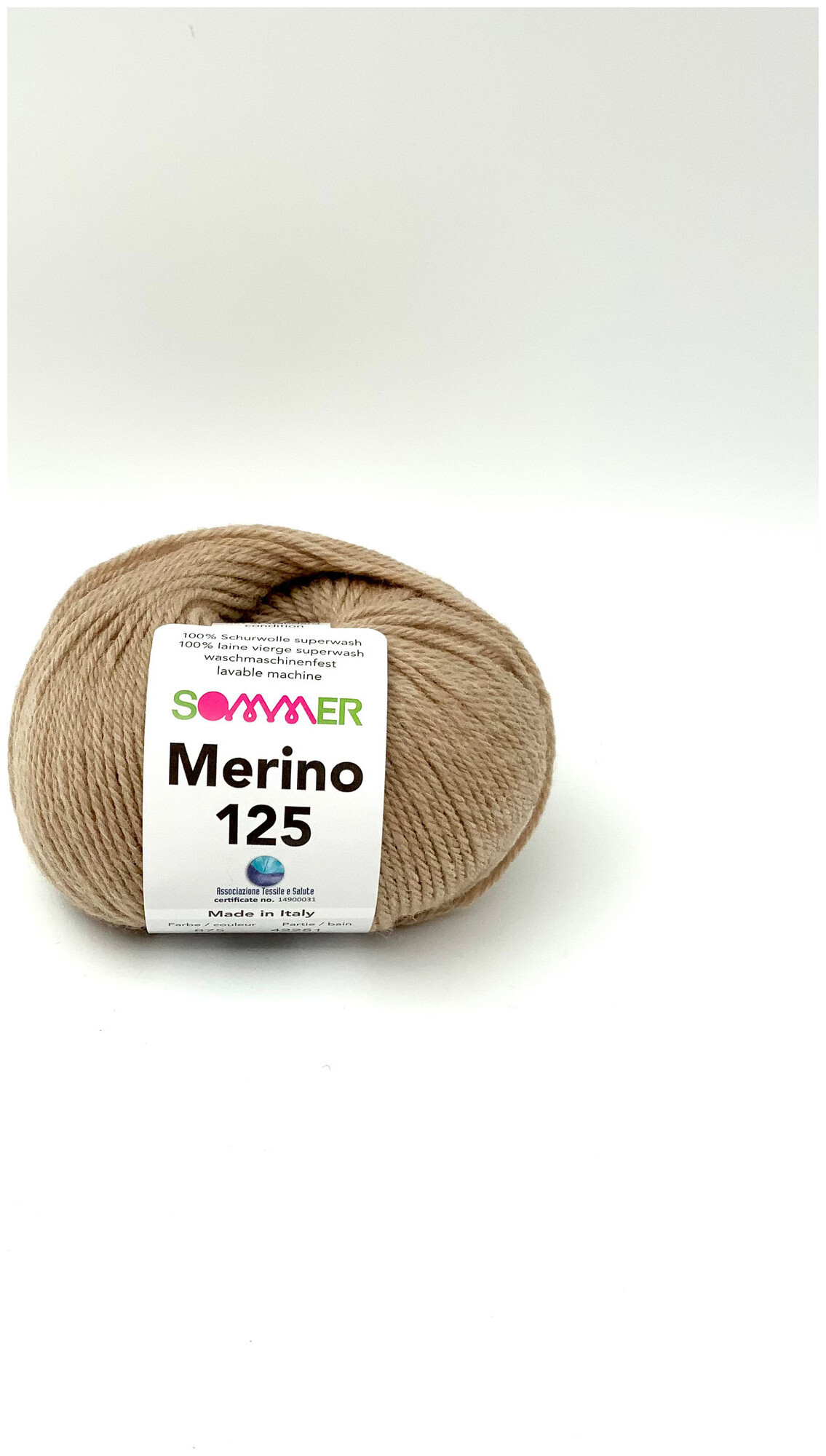 Image of Sommer Merino 125 887 Handstrickgarn 100% Merino Superwash beige meliert 50g