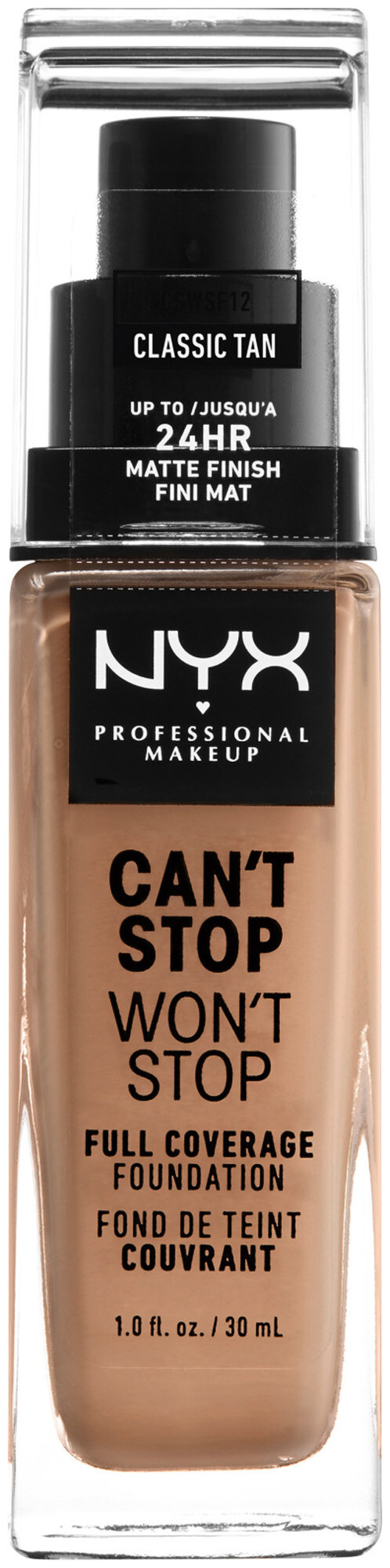 Image of NYX Professional Makeup Can't Stop Won't Stop Foundation, Classic Tan