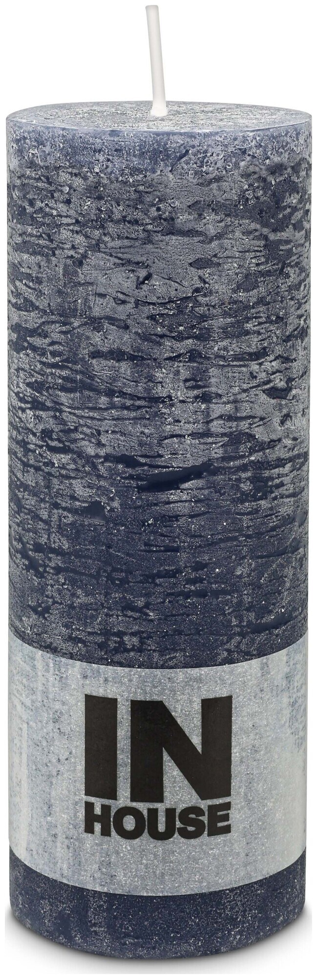 Image of Inhouse Zylinderkerze Rustic 68x180 Petrolblau
