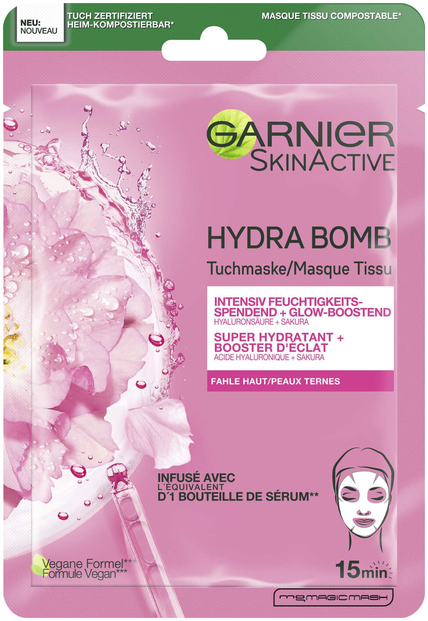 Image of Garnier Hydra Bomb Tuchmaske Sakura