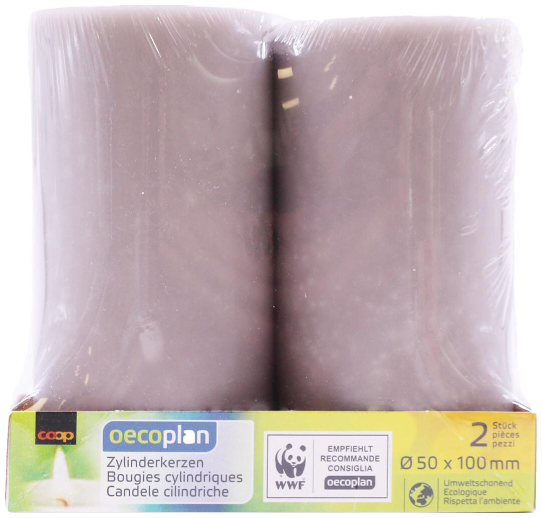 Image of Oecoplan Zylinderkerzen 50x100 2Stk. grau
