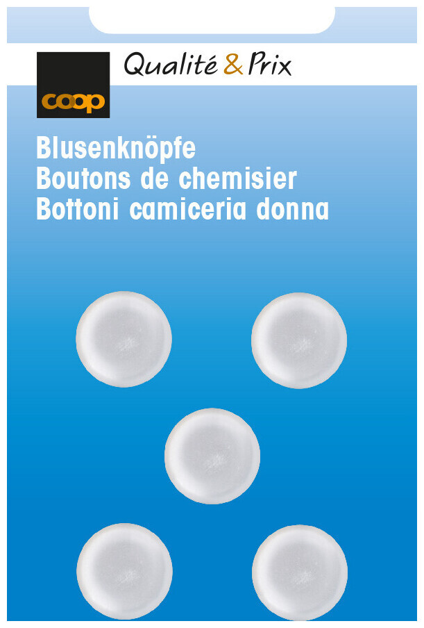 Blusenknopf weiss 12 mm 5 Stk.