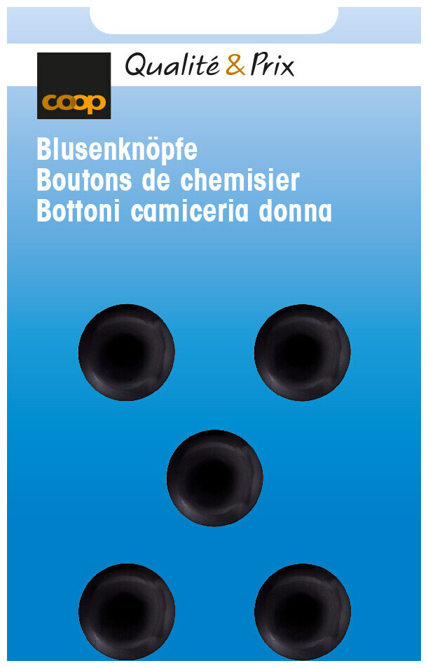 Image of Blusenknopf schwarz 12 mm 5 Stk.