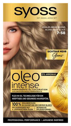 Image of Syoss Oleo Intense Permanente Öl-Coloration 7-58 Kühles Beige-Blond