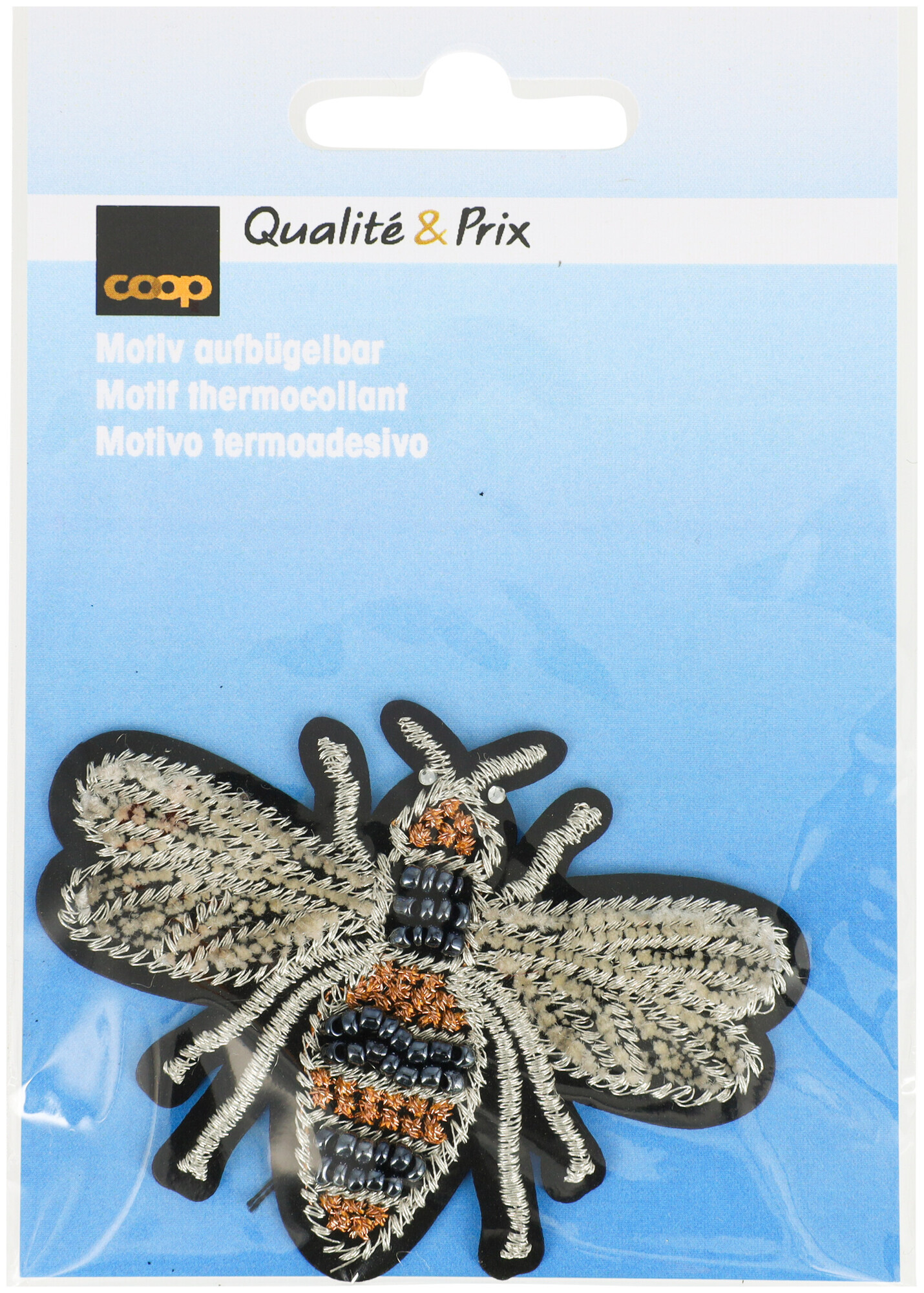 Image of Coop Applikation Biene mit Pailetten