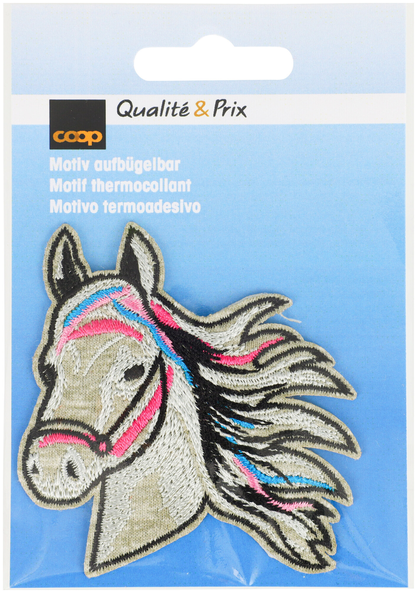 Image of Coop Applikation Pferdekopf mit Trense grau