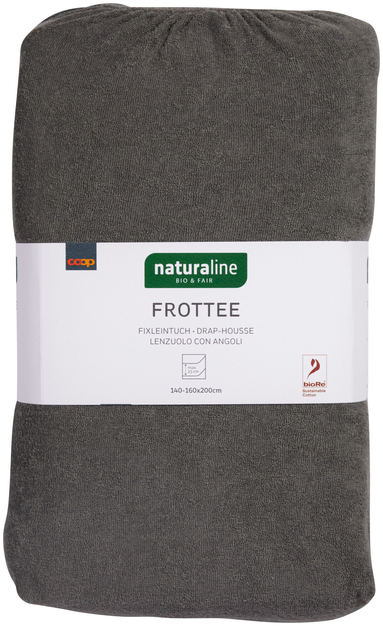 Image of Naturaline Textil Bio Fixl. Frotte 160x200 anthrazit