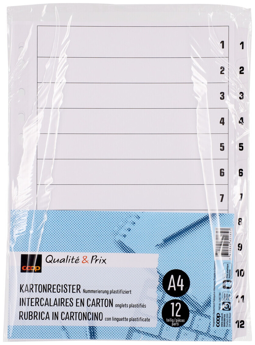 Image of Coop Qualité&Prix Kartonregister weiss A4 12-teilig
