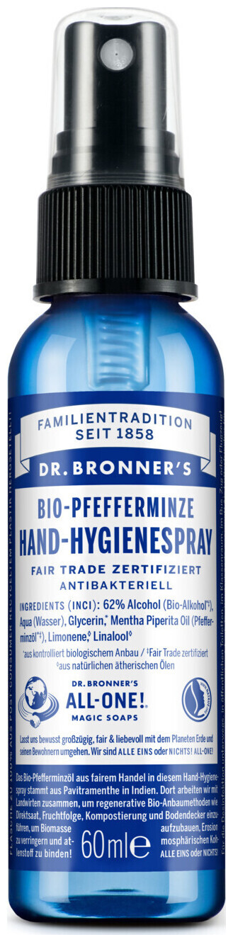 Image of Dr. Bronner's BIO Handhygienespray Pfefferminz 60ml