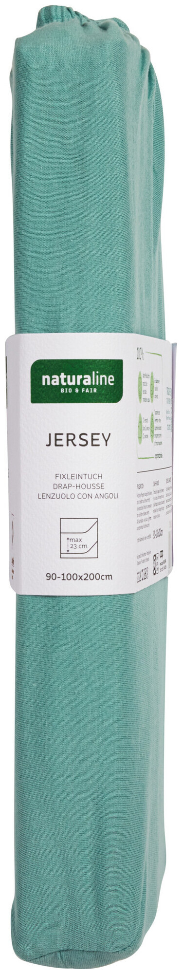 Image of Naturaline Textil Bio Fixl. Jersey 90x200 aqua