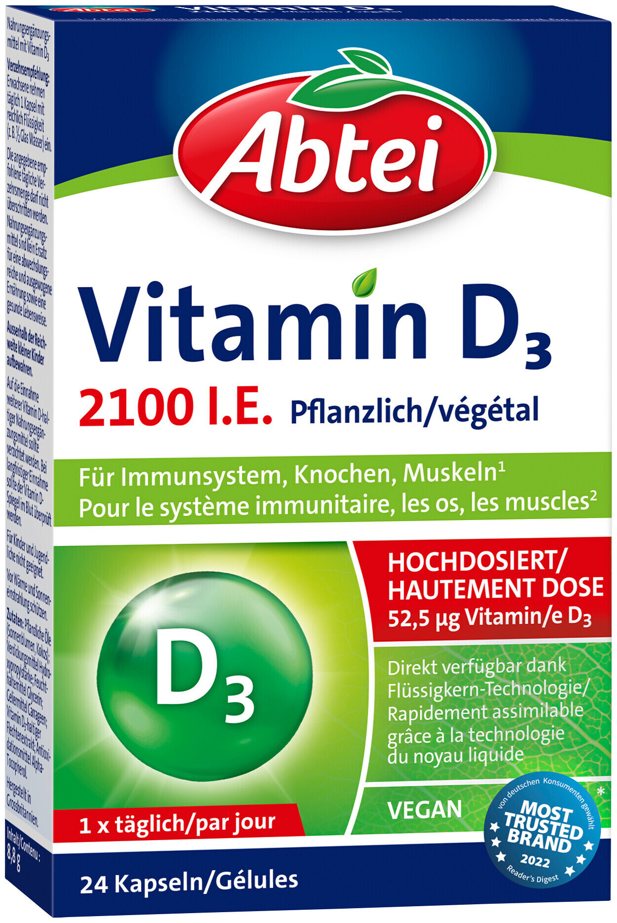 Image of Abtei Vitamin D3 2100 Pflanzlich