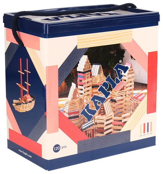 Image of Kapla-Baukasten 120 Stück rot rosa & dunkelblau