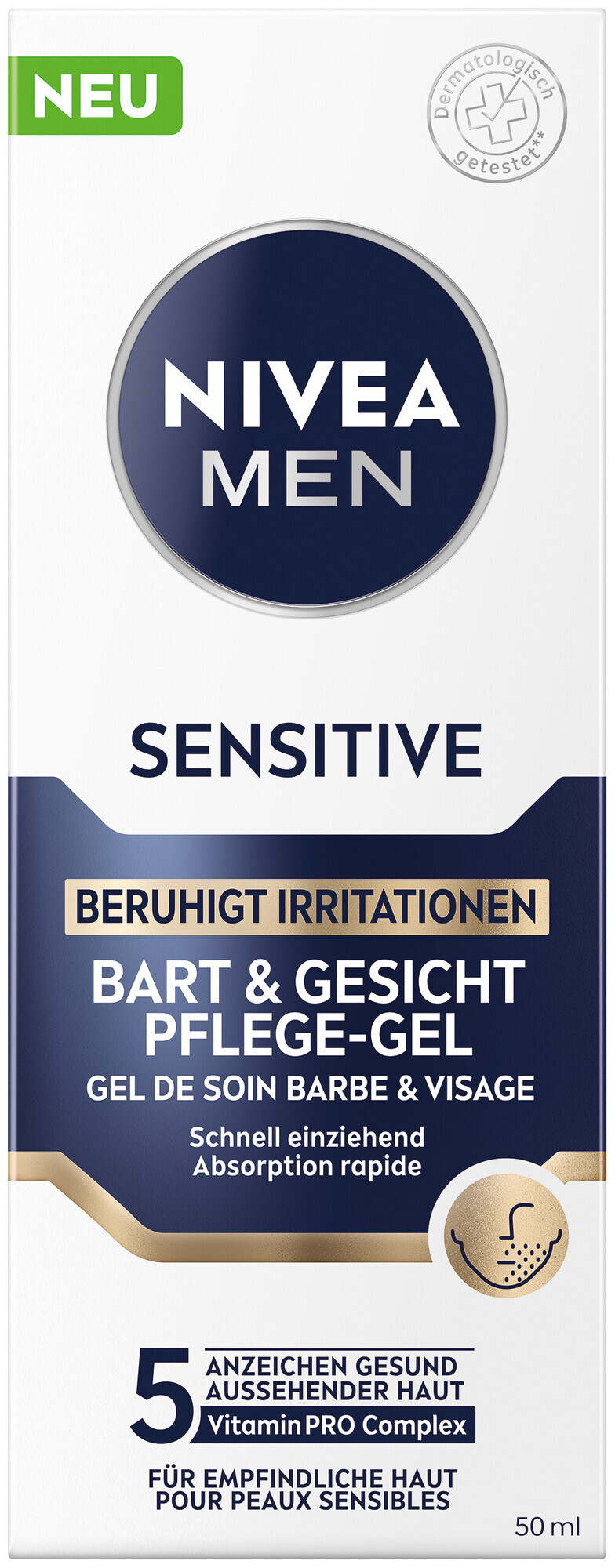 Image of Nivea Sensitive Bart & Gesicht Pflege-Gel (50 ml)