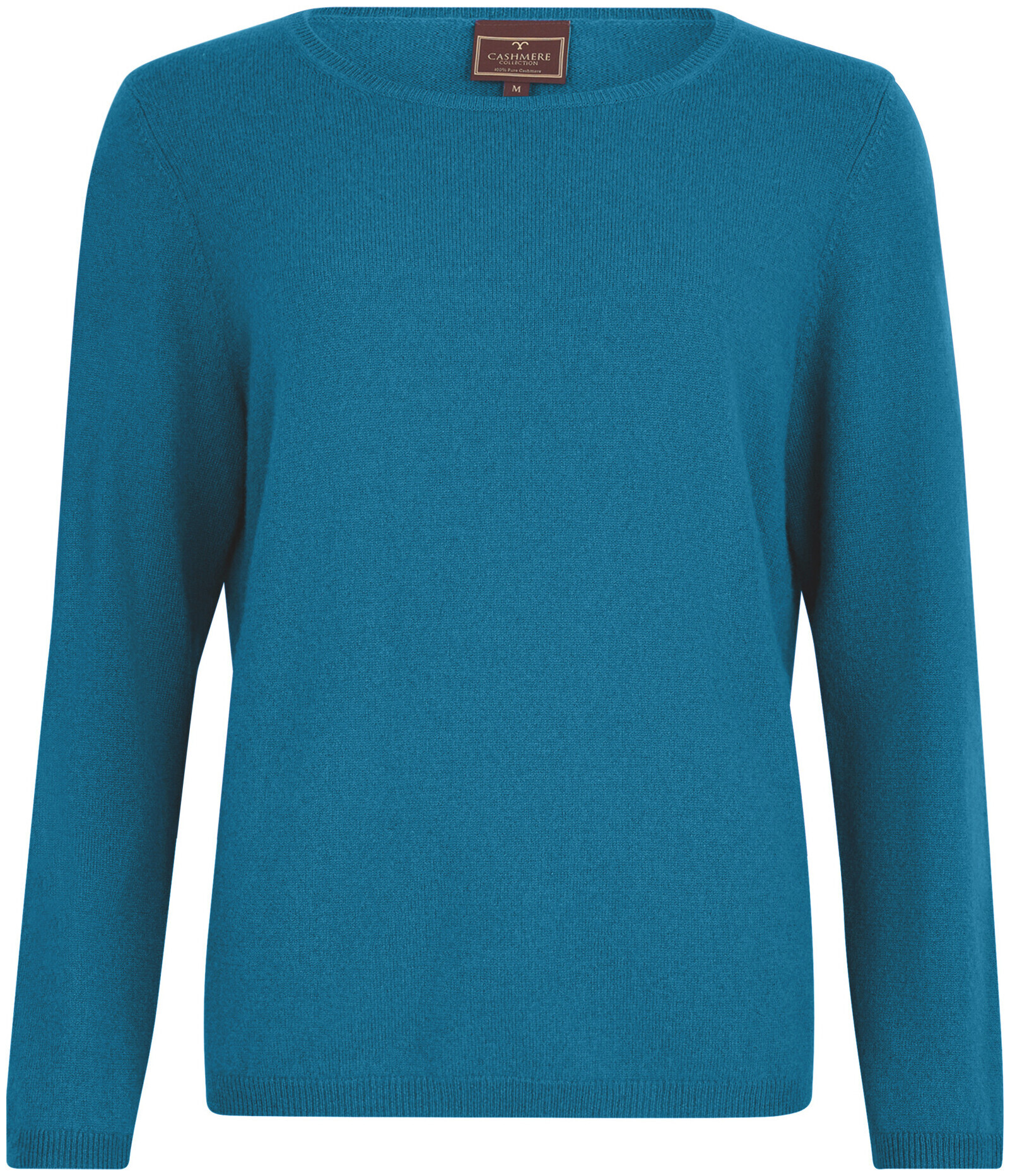 Image of Cashmere Damen Pullover Rundhals petrol L