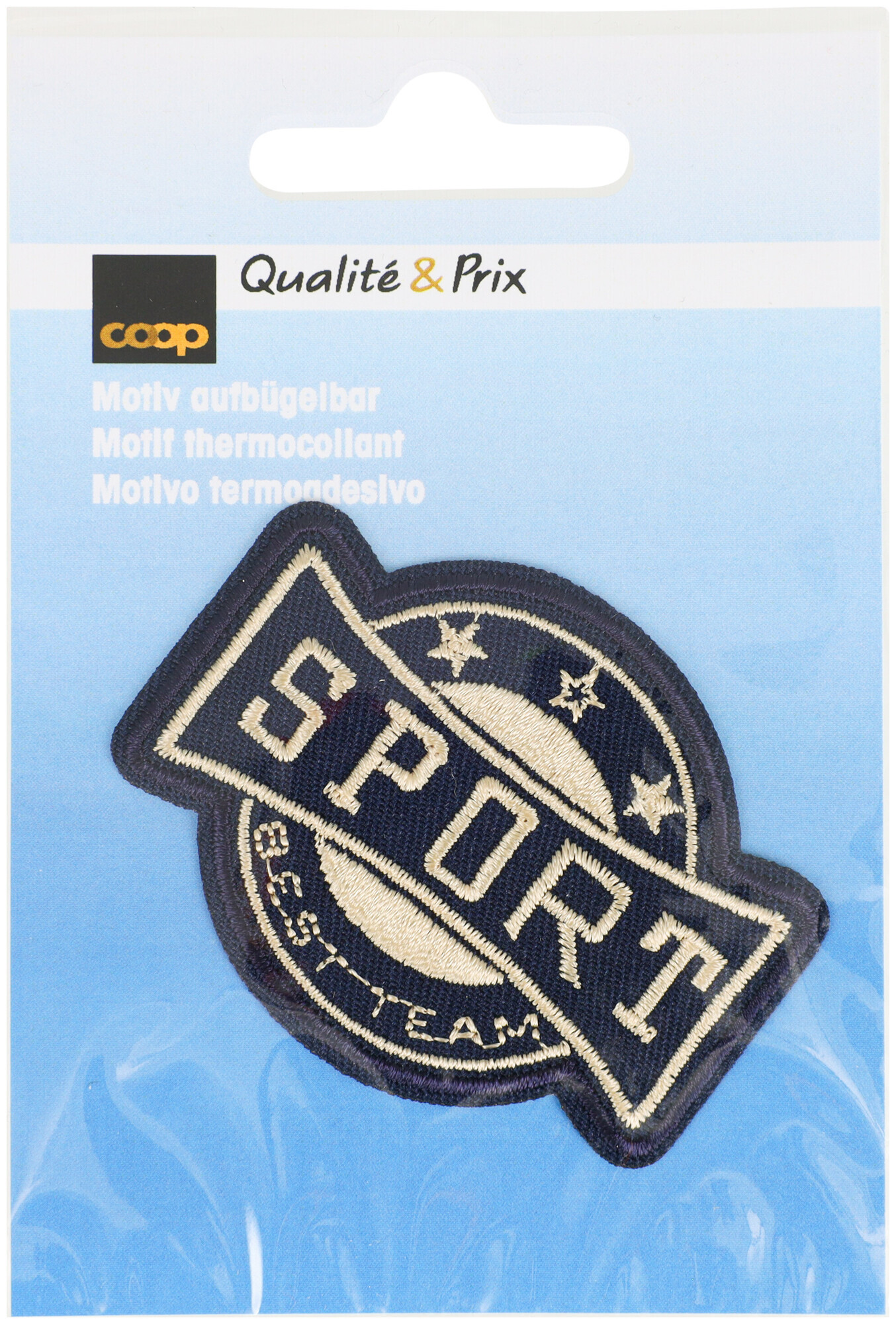 Image of Coop Applikation Sport blau beige