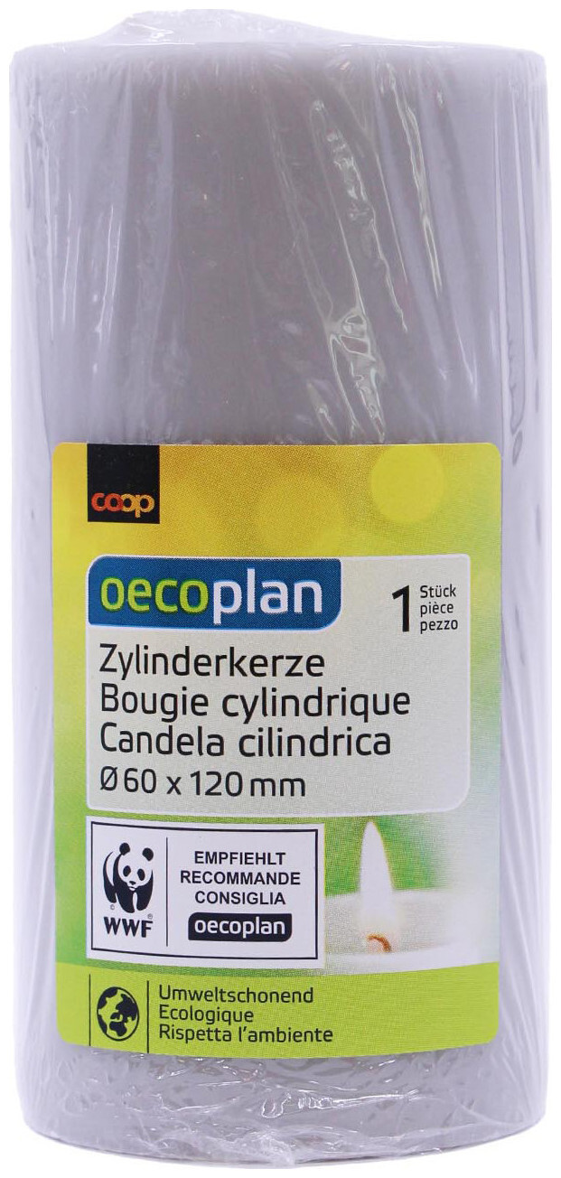 Image of Oecoplan Zylinderkerze 60x120mm hellgrau