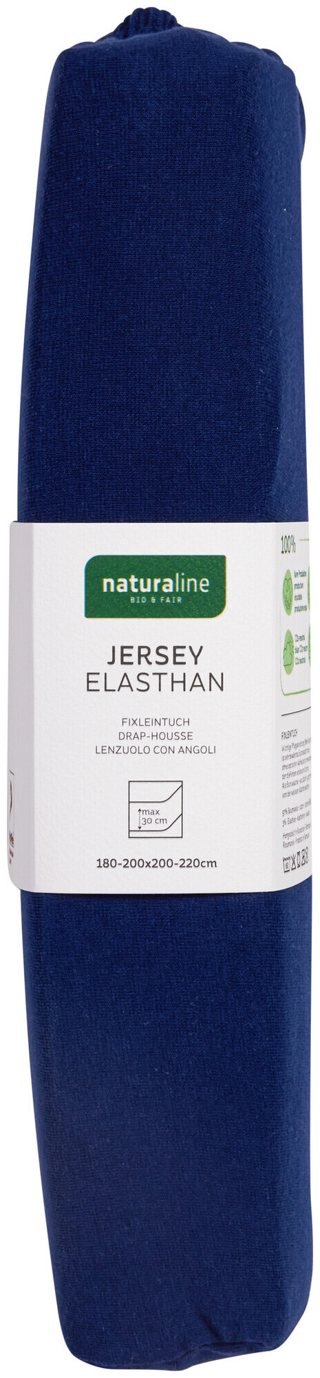 Image of Naturaline Textil Bio Fixl. Jersey EA 180x200 navy