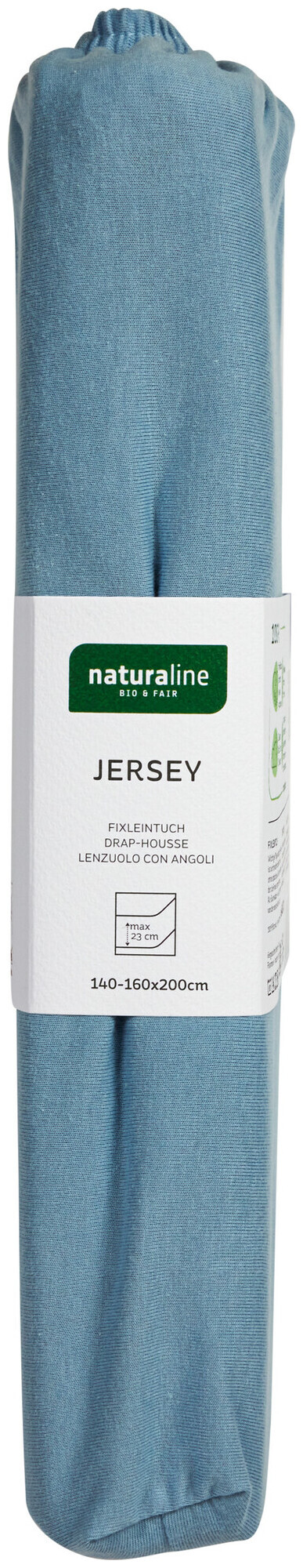 Image of Naturaline Textil Bio Fixl. Jersey 160x200 hellblau