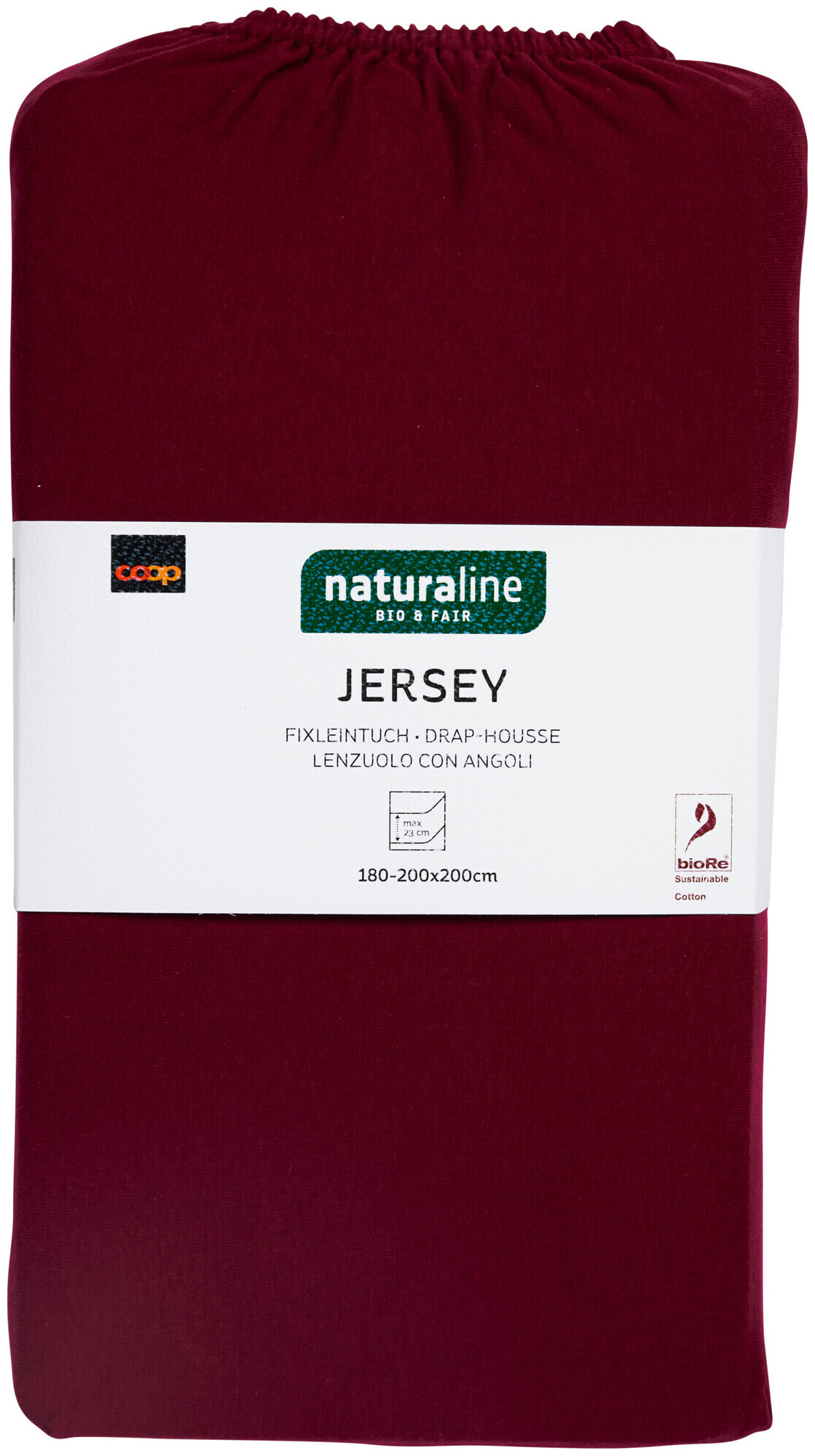 Image of Naturaline Textil Bio Fixl. Jersey 180x200 bordo