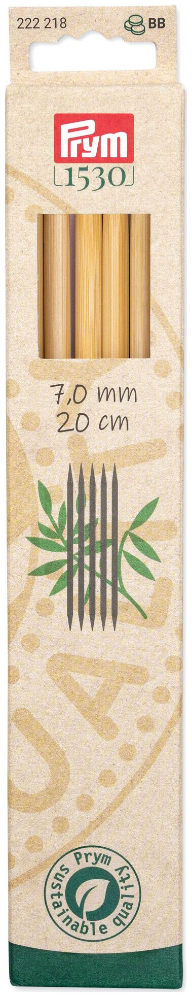 Image of Prym 1530 Strumpfstricknadeln 7.00 mm, 20 cm, Bambus
