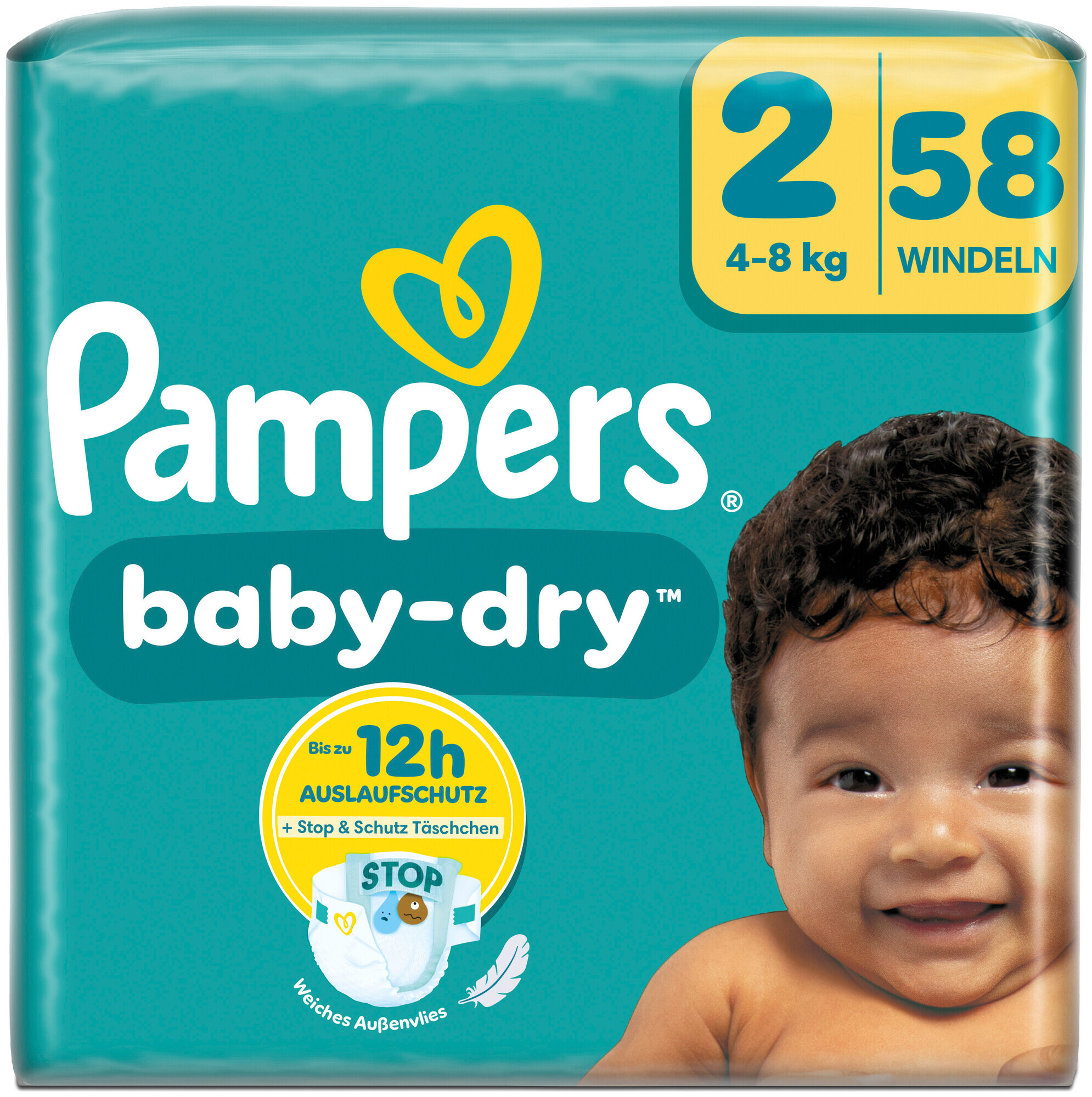 Image of Pampers Baby Dry Windeln Mini Grösse 2, 4-8kg 58 Stück