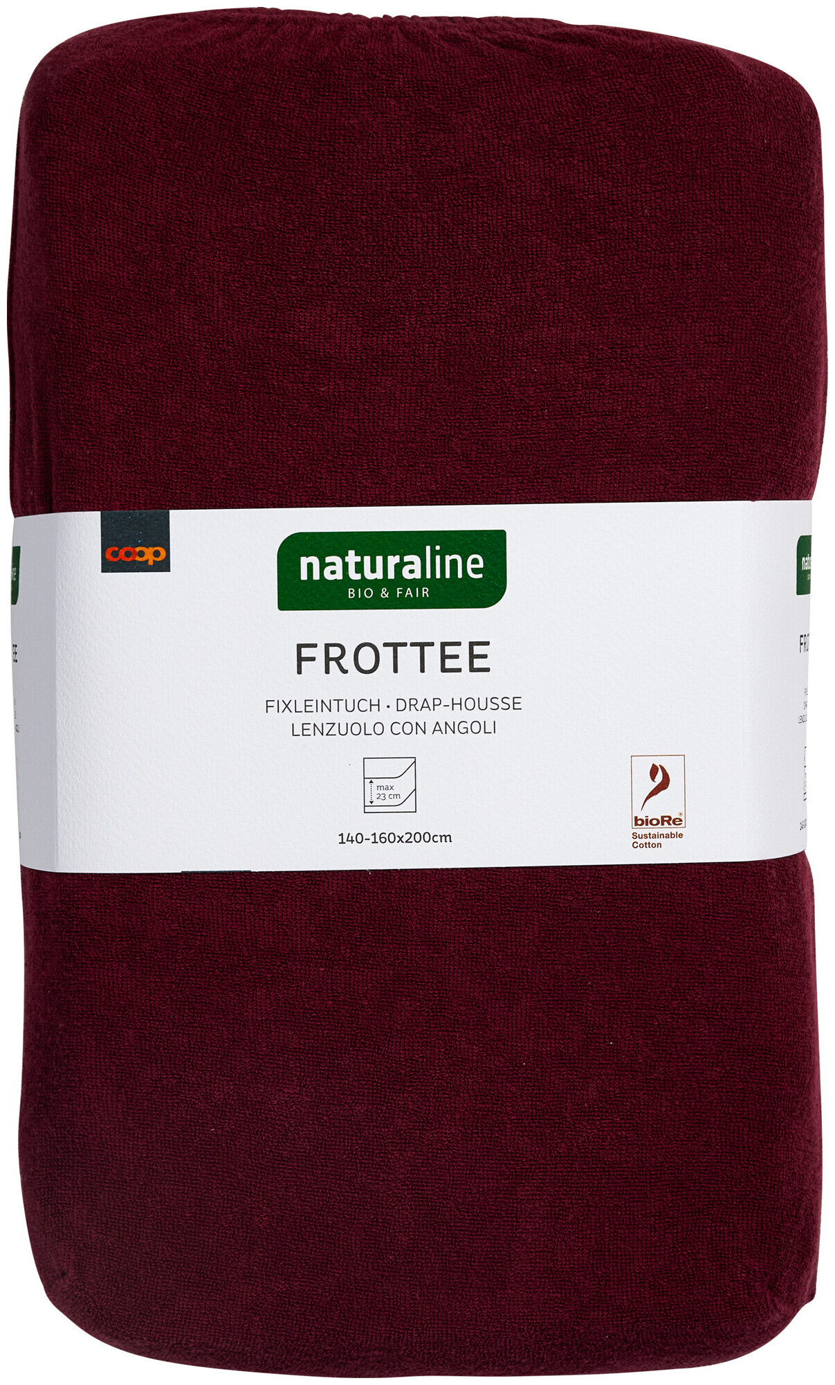 Image of Naturaline Textil Bio Fixl. Frotte 160x200 bordo