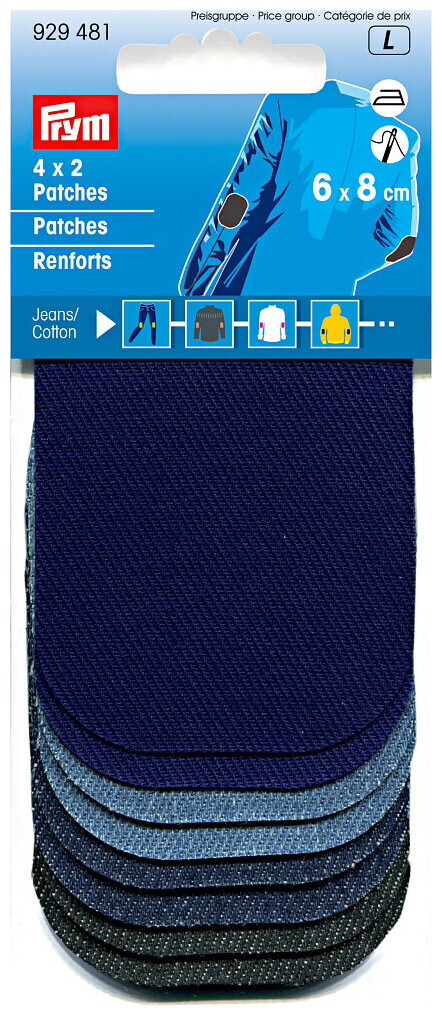 Image of Prym Mini Patches jeans sortiert 8 x 6 cm 8 Stk.