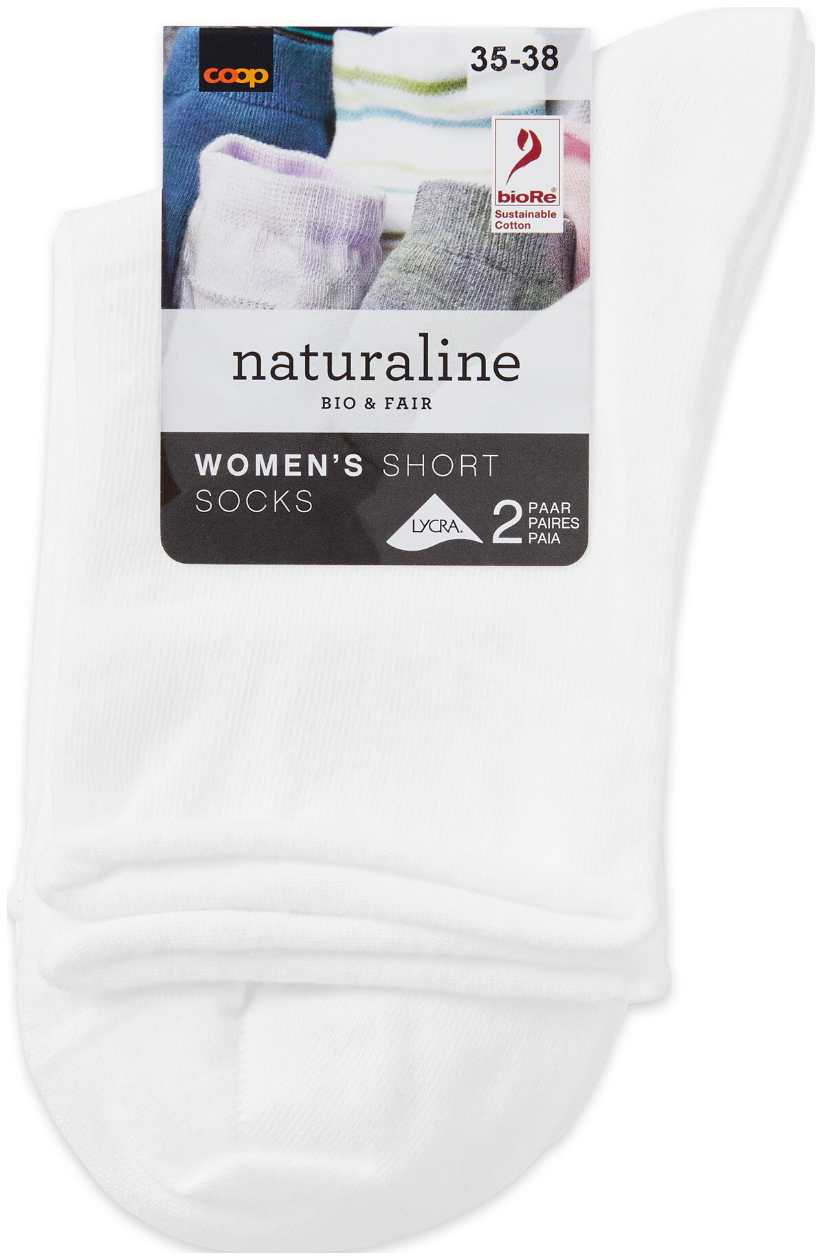 Image of Naturaline Textil Naturaline Damen Socke Roll Up Duo Weiss 35 - 38