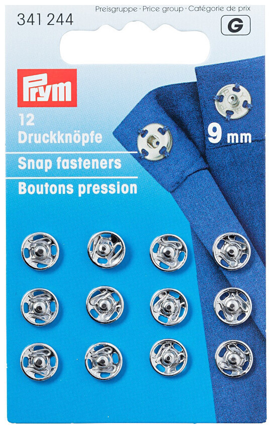 Prym bouton pression à coudre argent 9 mm 12 pcs nickel free