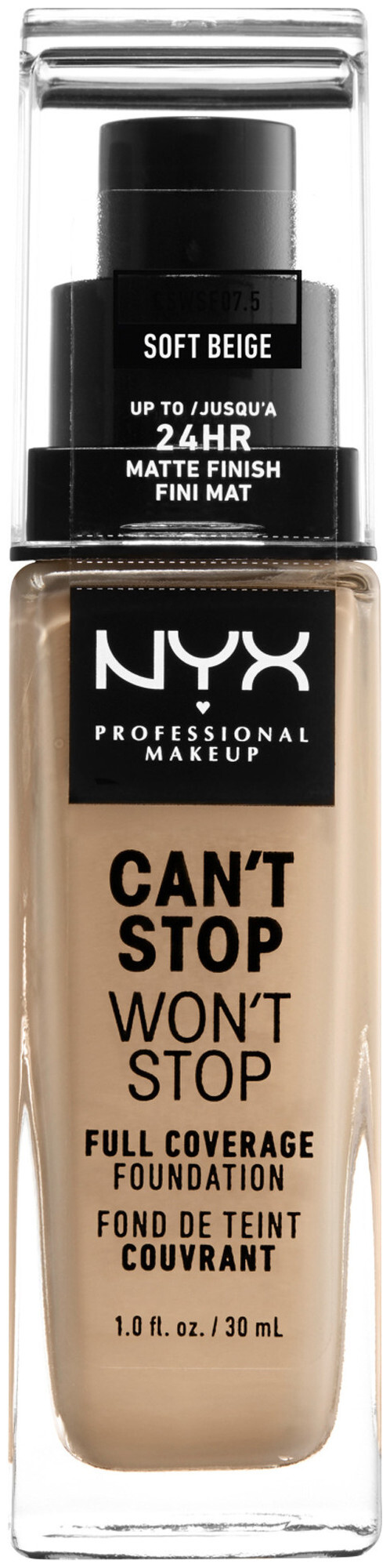 Image of NYX Professional Makeup Can't Stop Won't Stop Foundation, Soft Beige