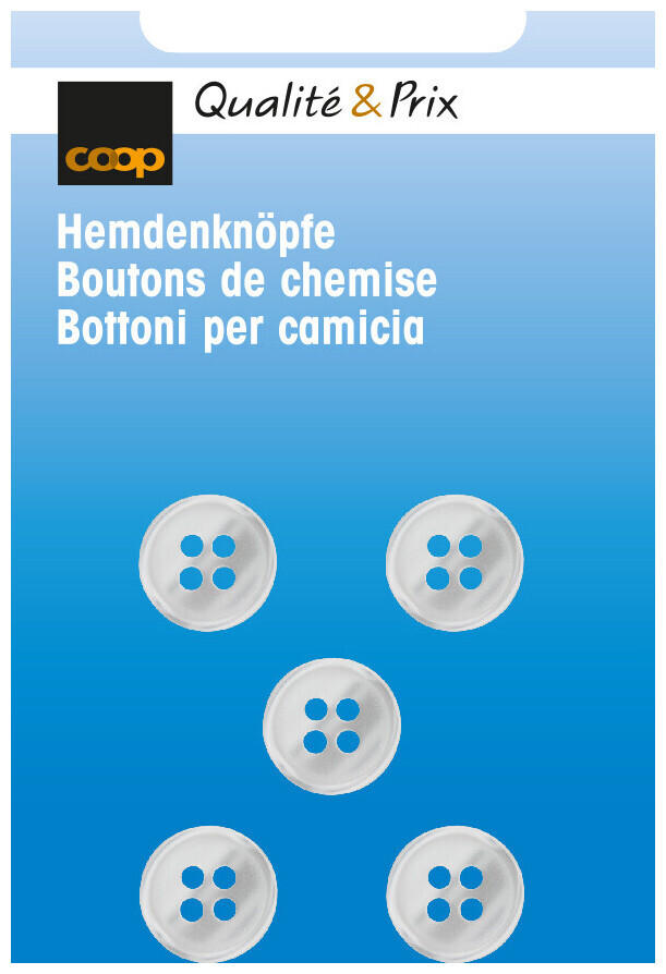 Image of Coop Hemdenknopf weiss 11 mm 5 Stk.