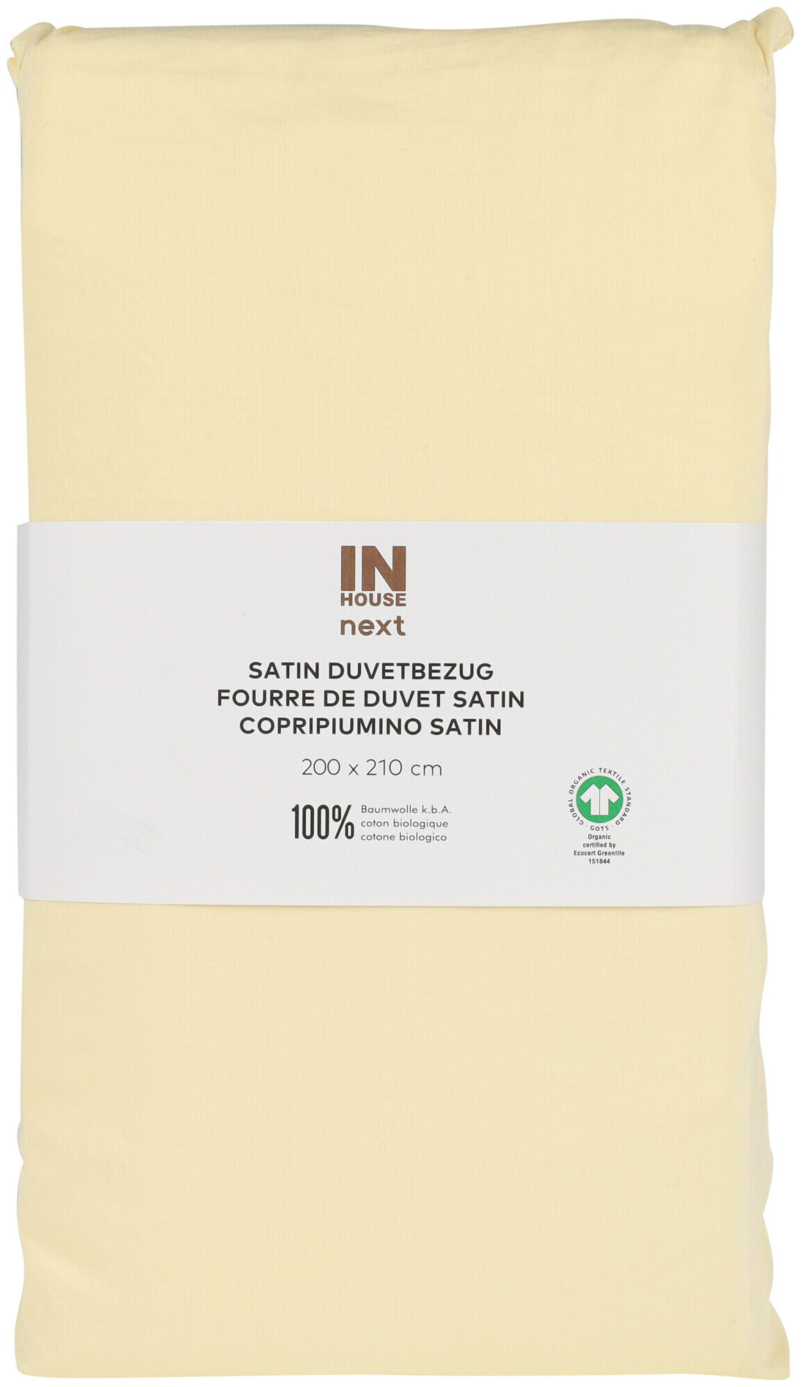 Image of Inhouse Duvet Gots Satin Paspel 200x210 vanille