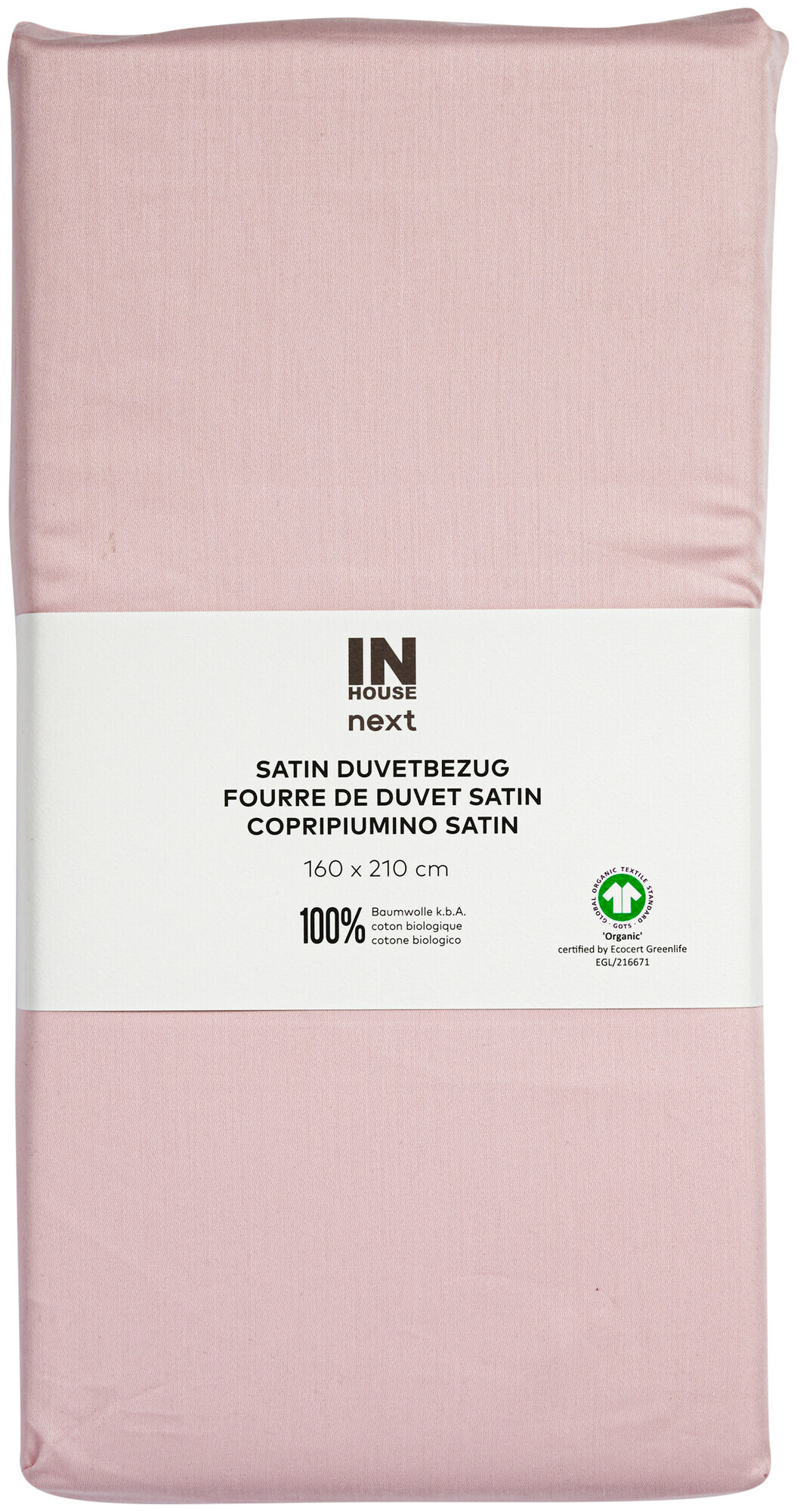 Image of Inhouse Duvet Gots Satin 160x210 rosa