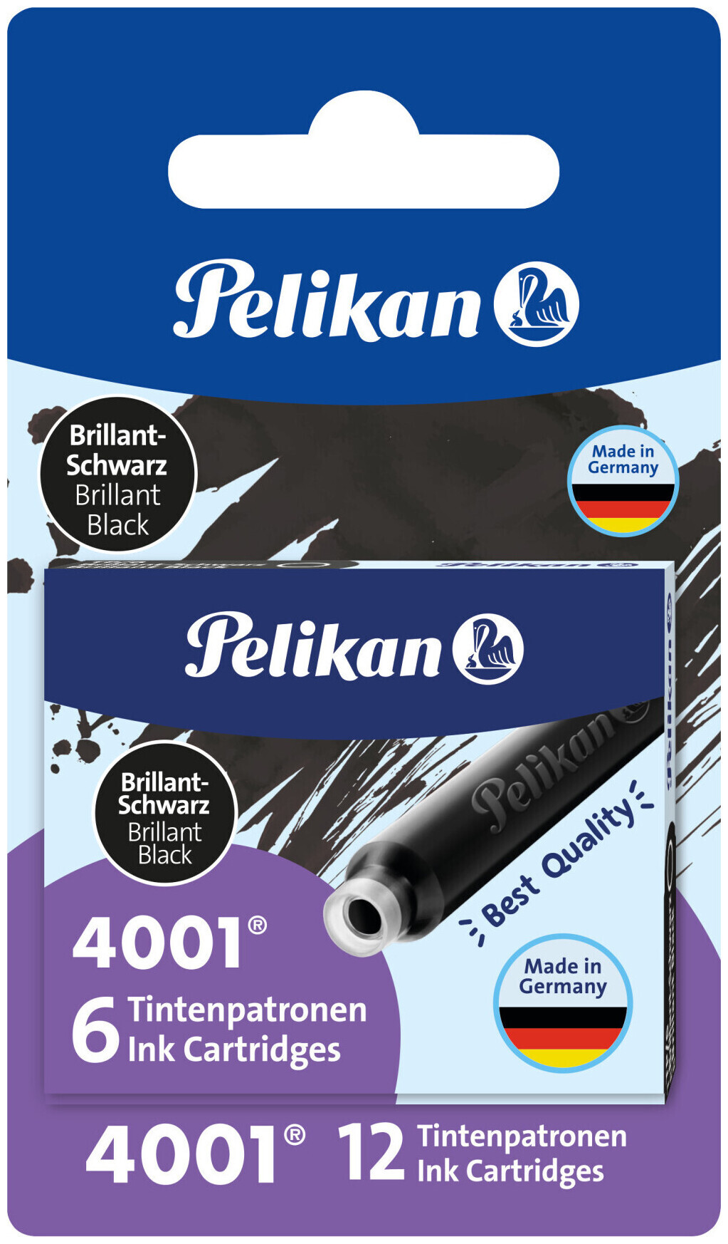 Image of Pelikan 4001 Tintenpatronen schwarz 12Stk