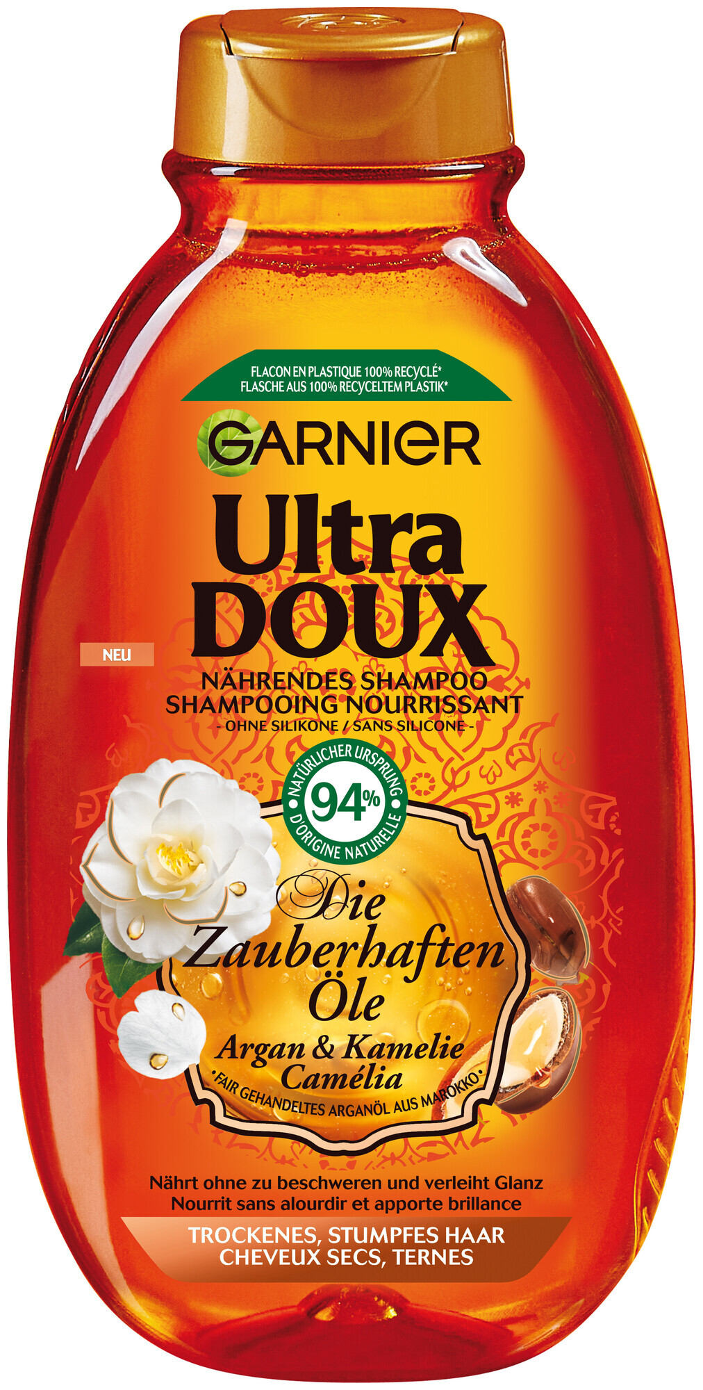 Image of Garnier Ultra Doux Pflegendes Zauberhaftes Shampoo mit Kamelien- und Arganöl, 300ml