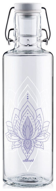 Image of Soulbottle Trinkflasche aus Glas Just Breathe lila 0.6L