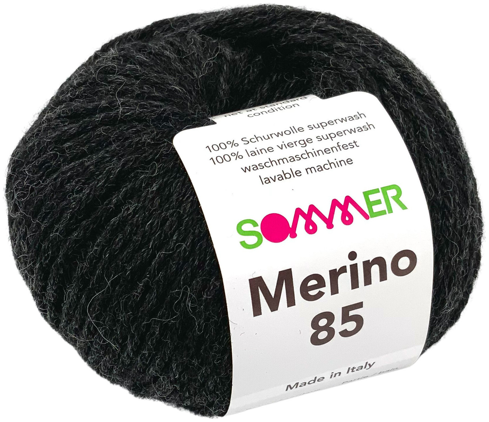 Image of Sommer Merino 85 131 Handstrickgarn 100% Merino Superwash anthrazit meliert 50g