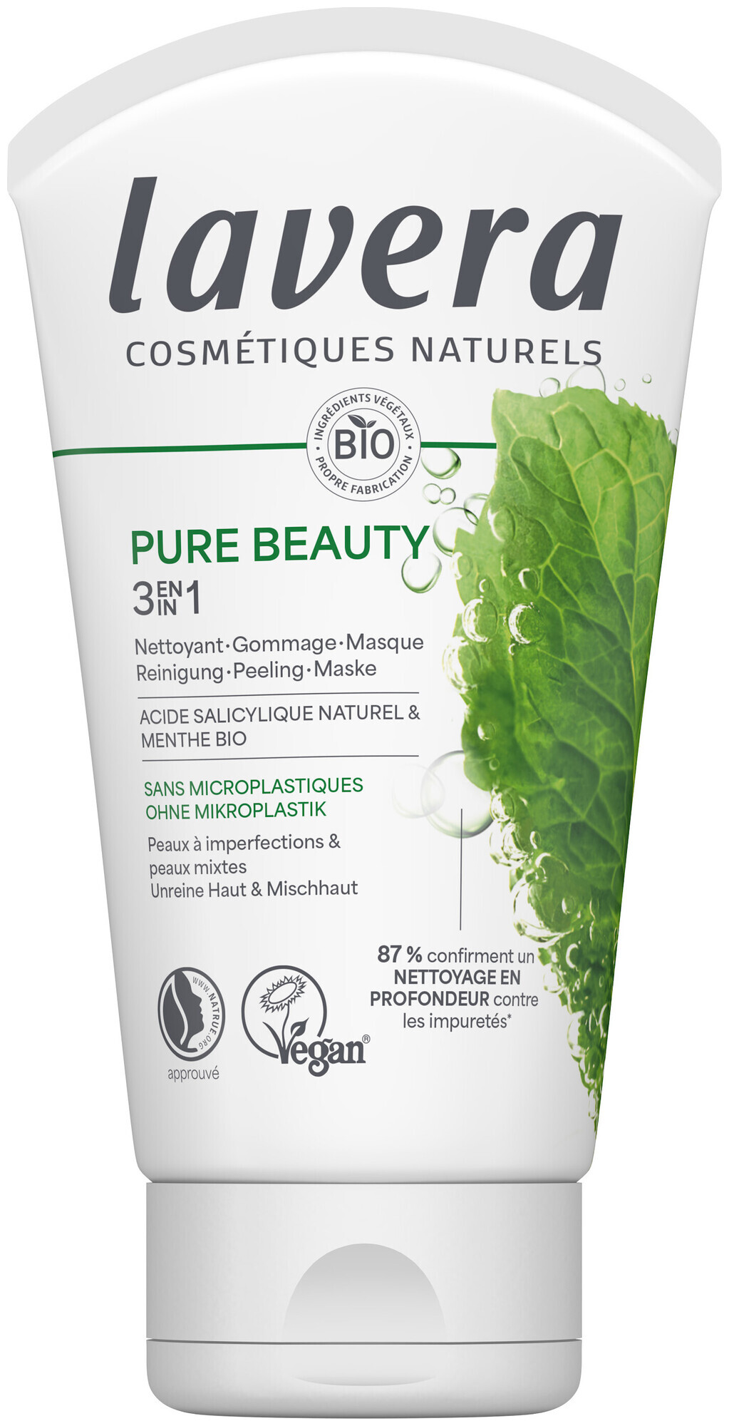 Image of lavera Pure Beauty 3in1 Reinigung Peeling Maske