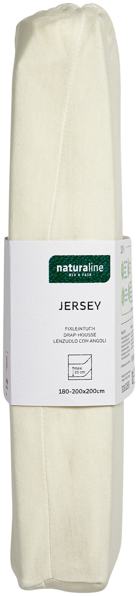 Image of Naturaline Textil Bio Fixl. Jersey 180x200 offwhite