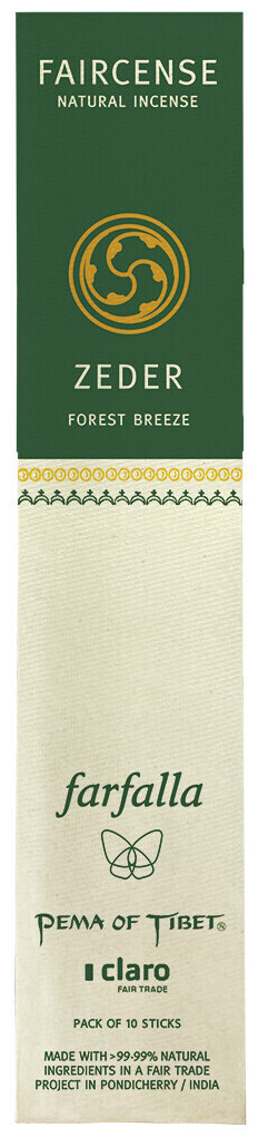 farfalla Zeder / Forest Breeze, Faircense Räucherstäbchen mit Halterung