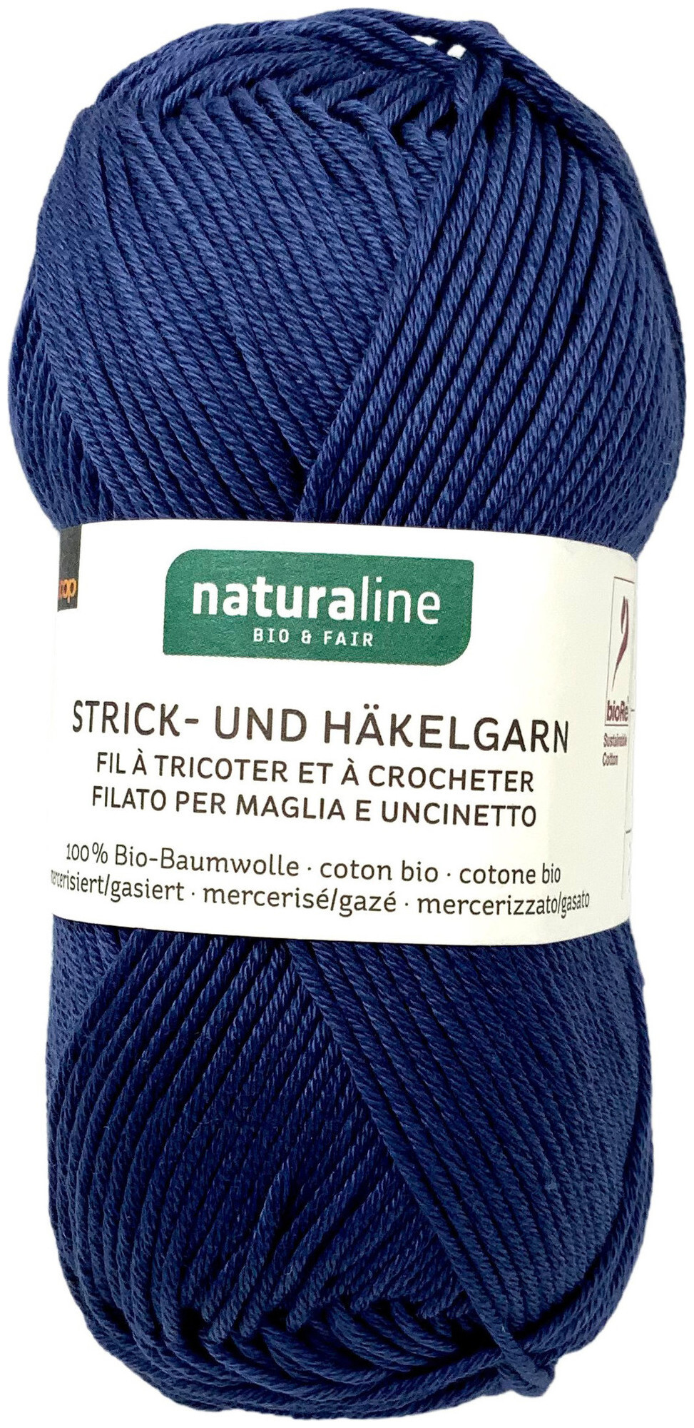 Naturaline Textil Coop Bio Naturaline 335 Fil à tricoter 100% Coton merc. marine 50g